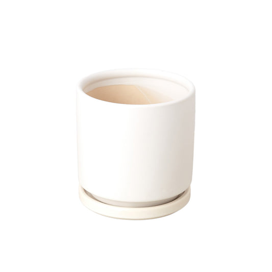 4" Inch / Matte White - Cylinder Pot - 4 Inch